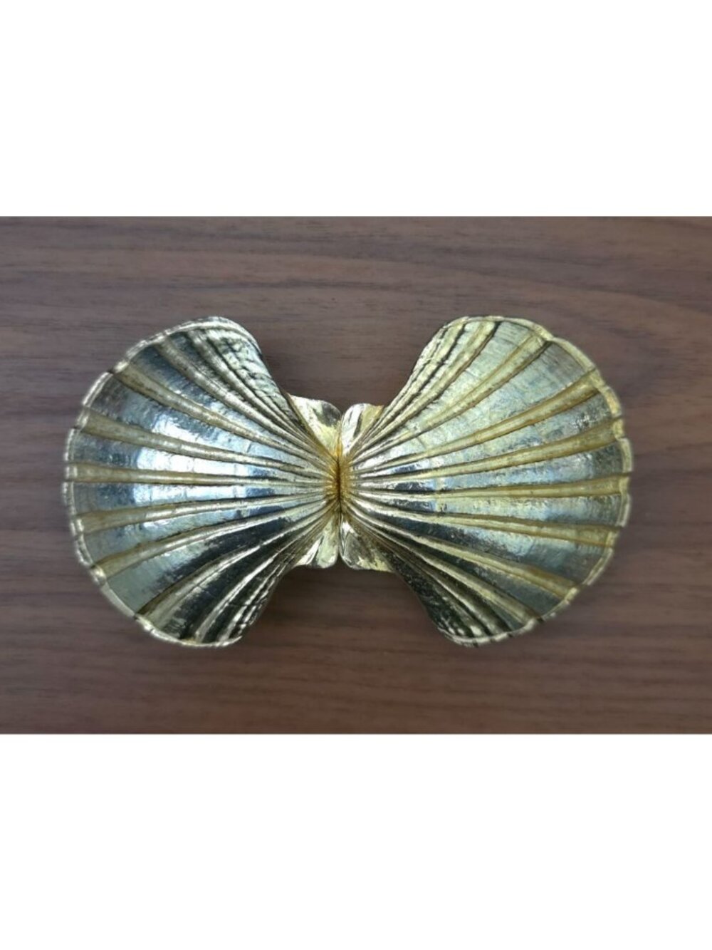 Vintage 1972 Mimi Di N Shell-Shaped Gold-Tone Metal Interlocking Belt Buckle